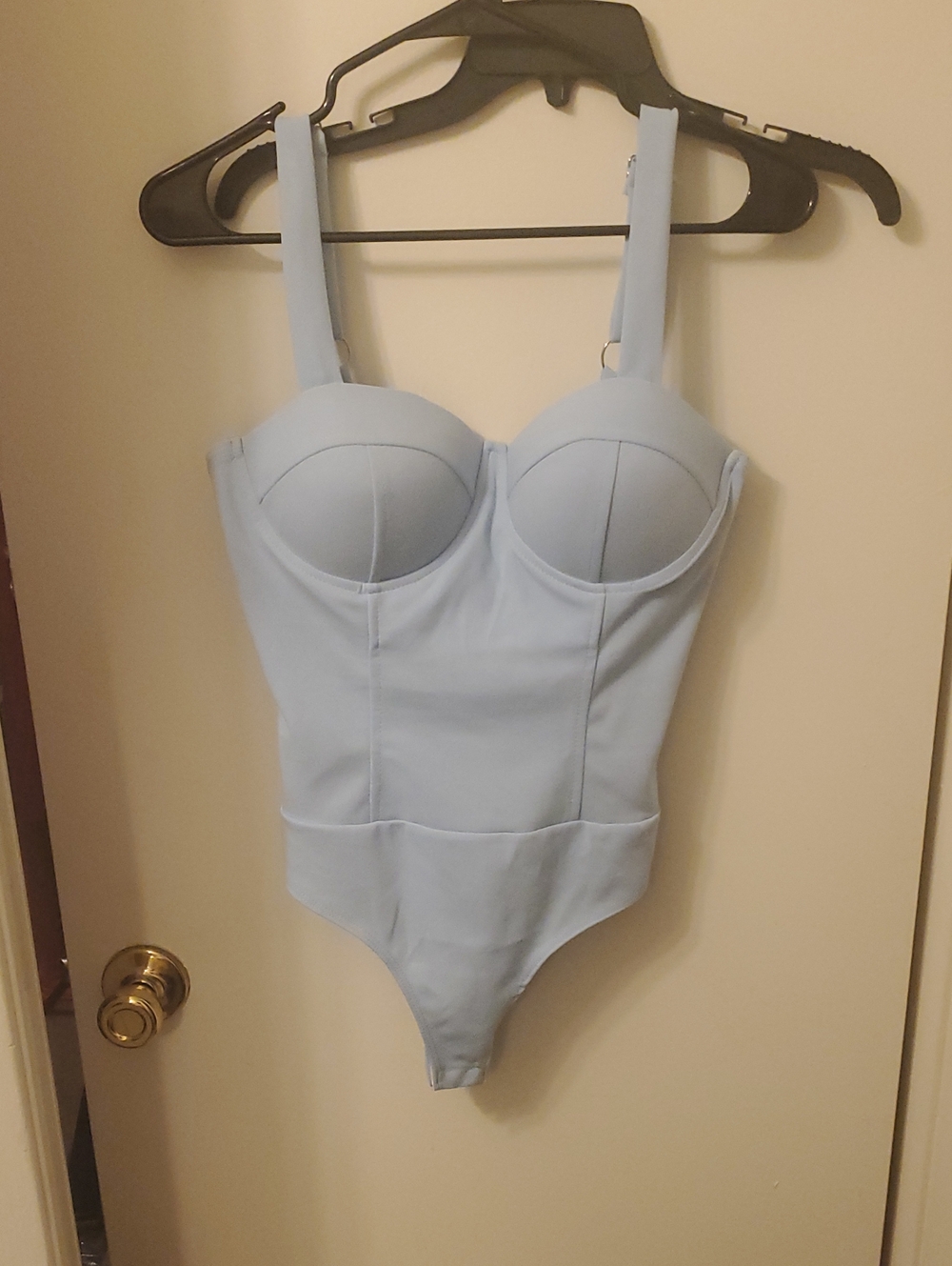 Haute Monde Pale Blue Bustier Bodysuit